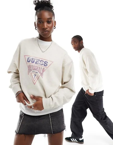 Серая толстовка унисекс с винтажным логотипом Guess Originals