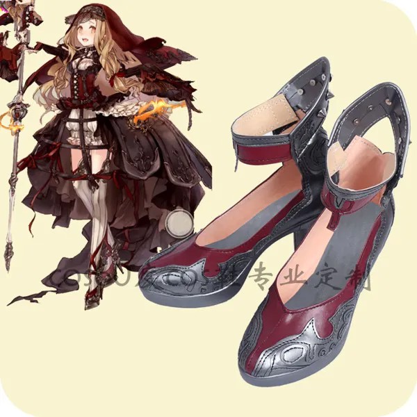 Аниме «SINoALICE Monk»; красная обувь для костюмированной вечеринки; Женская обувь в стиле панк на заказ