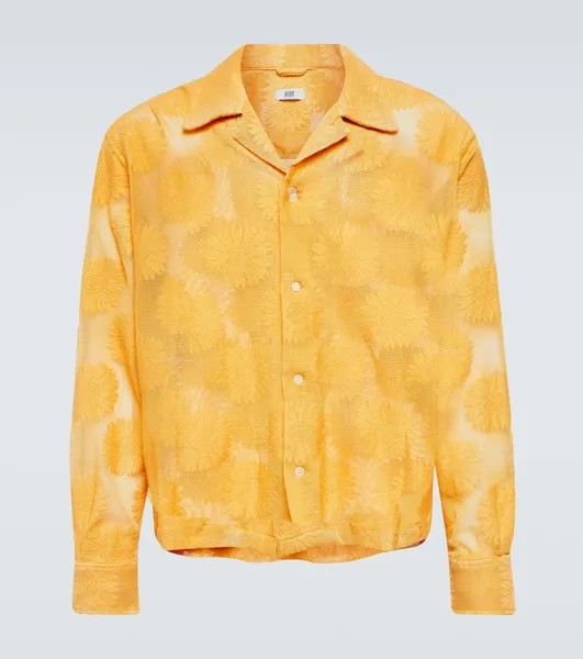 Кружевная рубашка из смесового хлопка Sunflower Bode, золотой