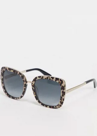 Солнцезащитные очки со звериным принтом Kate Spade Kimora-Золотистый