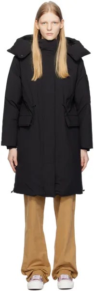 Черное пуховое пальто на завязках Burberry