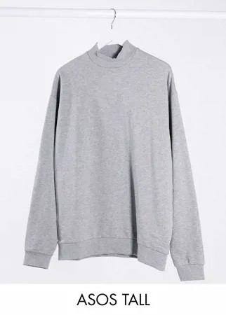 Серый меланжевый oversized-свитер ASOS DESIGN Tall