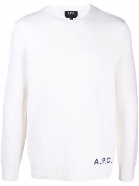 A.P.C. шерстяной джемпер с логотипом