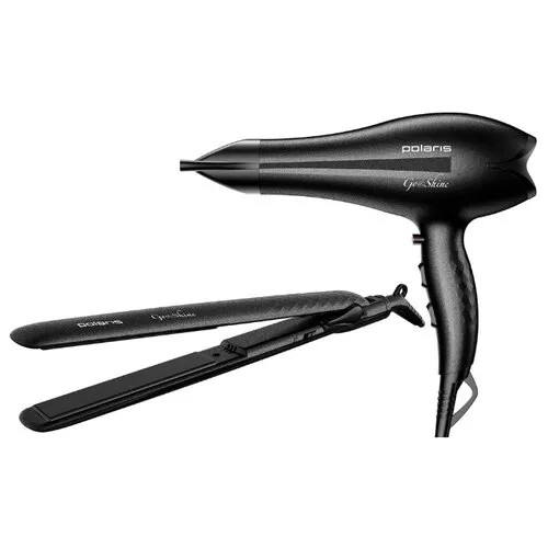 Набор (фен + щипцы) Polaris PHD 2488ACi black