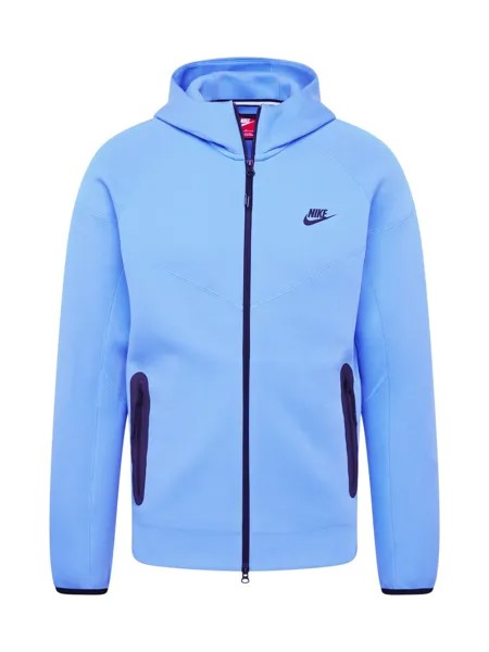 Толстовка на молнии Nike Sportswear TCH FLC, светло-синий