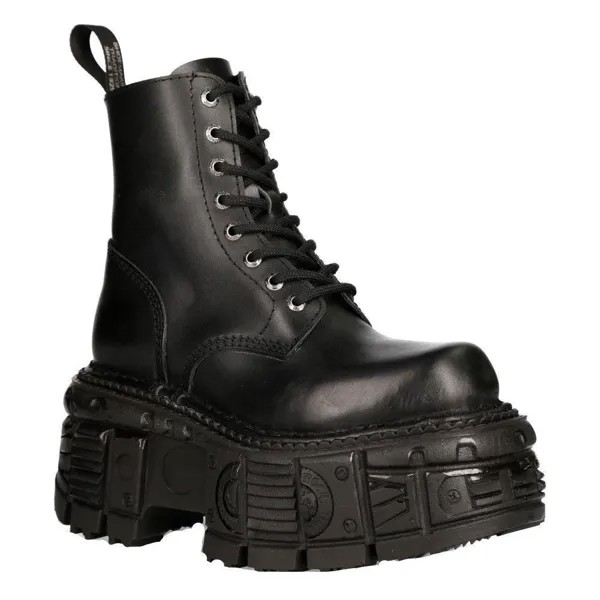 Ботинки унисекс в стиле милитари на платформе New Rock в стиле техно — M-MILI084N-S5, черный