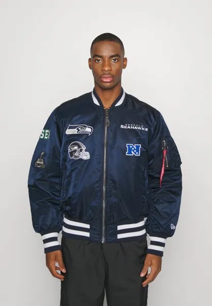 Спортивная куртка Nfl X Alpha Industries Seattle Seahawks Ma-1 Bomber New Era, цвет navy/black