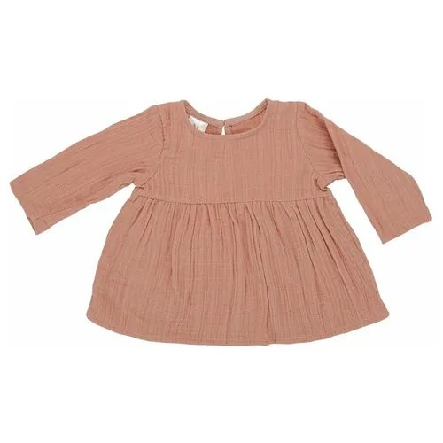 Платье TKANO, хлопок, однотонное, размер 3-4Y, розовый