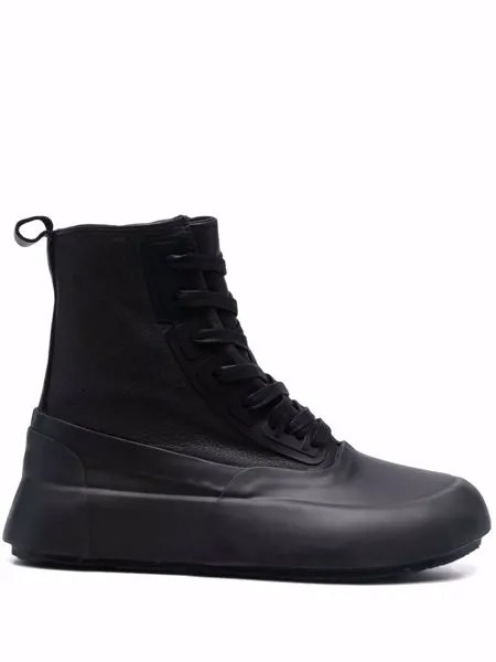 AMBUSH LEATHER MIX LOW TOP SNEAKER BLACK OFF WH