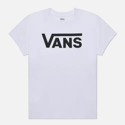 Футболка VANS, хлопок, однотонная, размер XS, белый
