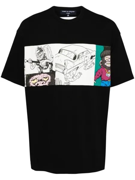 Comme des Garçons Homme футболка из хлопка с графическим принтом, черный