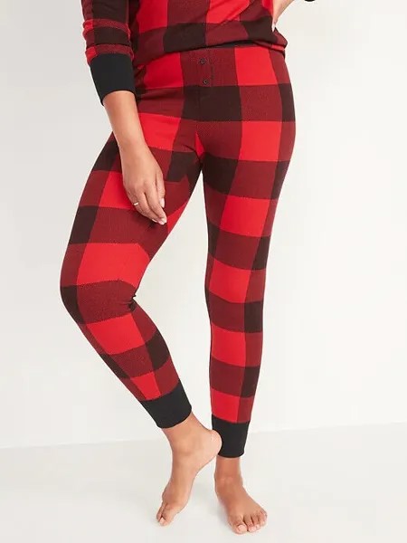 NWT Old Navy Red Buffalo Plaid Термальные вязаные пижамные штаны Женские леггинсы для сна