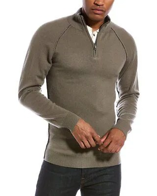 Мужской свитер Naadam из смеси шерсти и кашемира с молнией 1/4, зеленый S