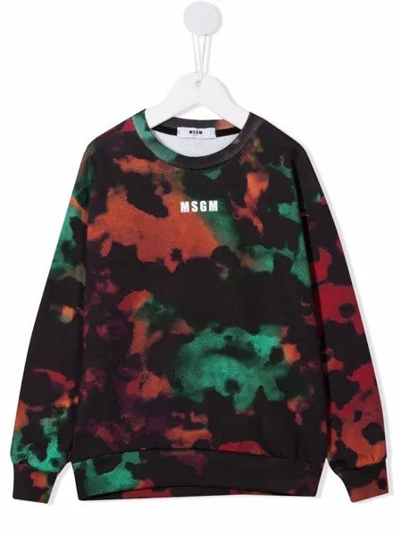 MSGM Kids толстовка с принтом тай-дай