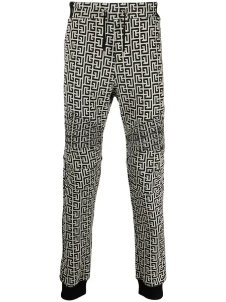 Balmain спортивные брюки с монограммой, черный