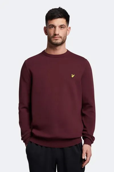 Красный хлопковый свитер с круглым вырезом Lyle & Scott, красный