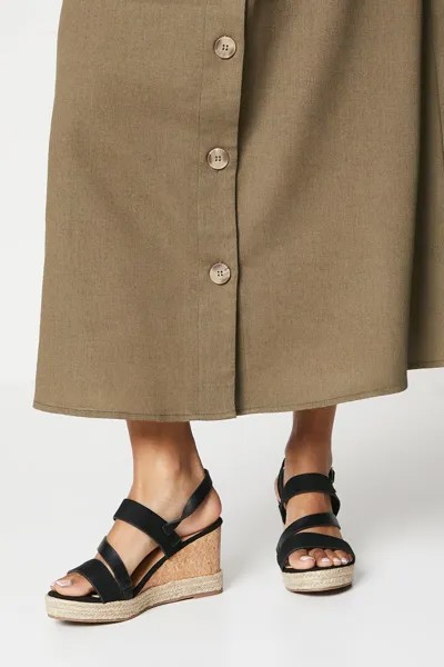 Хорошо для подошвы: широкие асимметричные туфли на танкетке Hannah Dorothy Perkins, черный