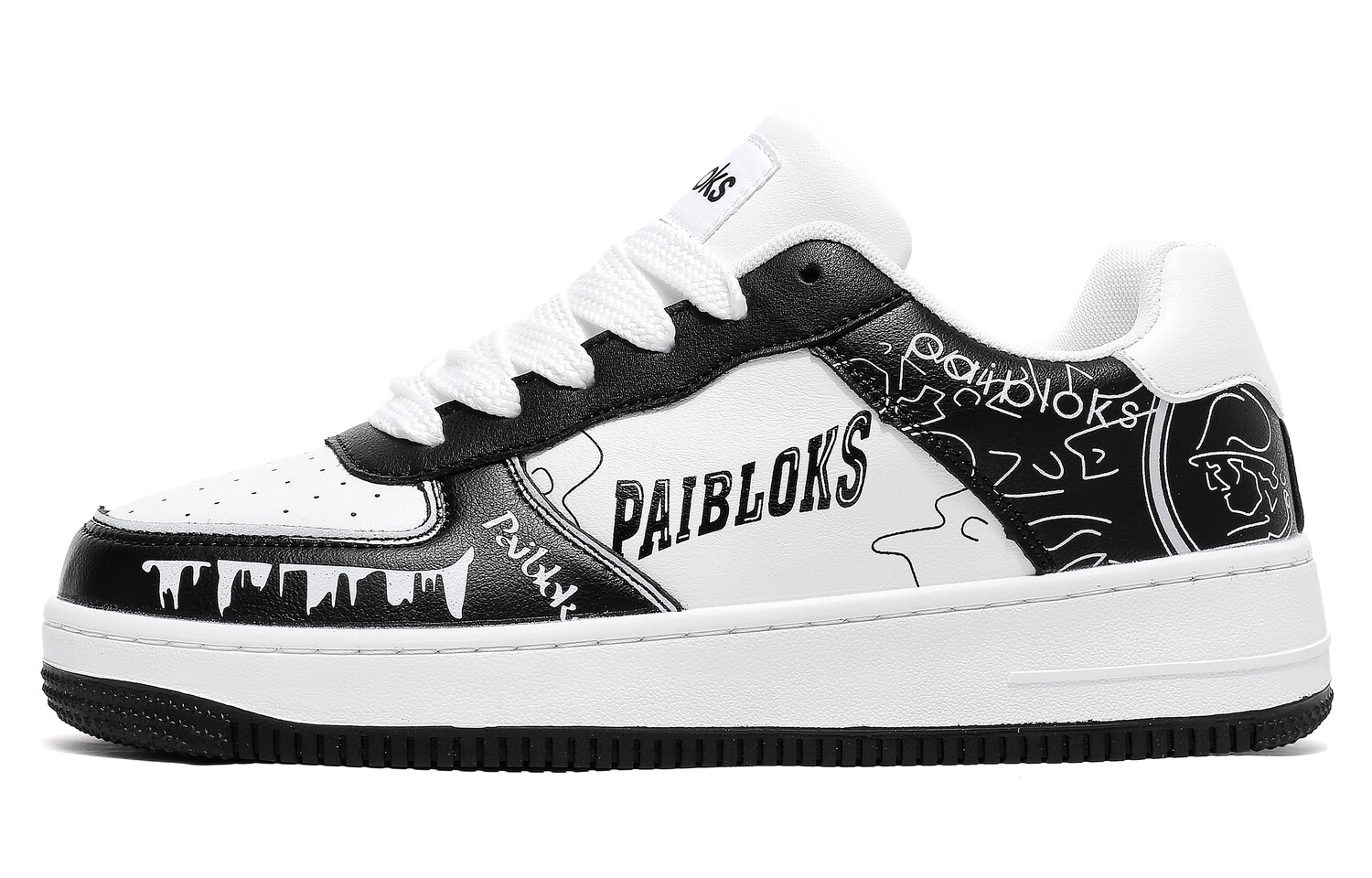 Кроссовки PAIBLOKS Skateboarding Shoes Unisex Low-top, белый/красный