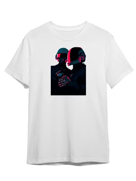 Футболка унисекс Каждому Своё Daft Punk/Дафт Панк MGDP20 белая 4XL