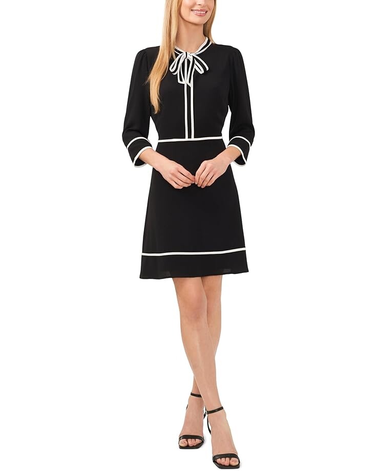 Платье CeCe Bow Dress With Piping Detail, цвет Rich Black