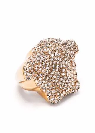 Versace кольцо с кристаллами и декором Medusa