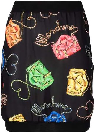 Moschino юбка с принтом Biker Bag