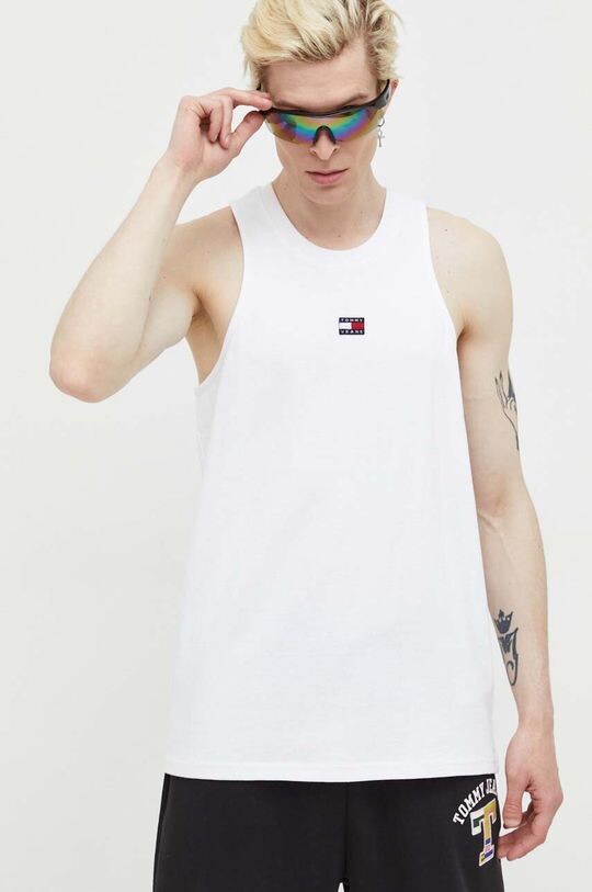 Хлопковая футболка Tommy Jeans, белый