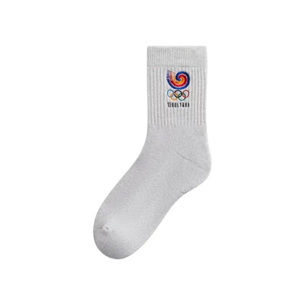 Носки Kith For Olympics Heritage Seoul Mid Crew Sock, цвет Light Heather Grey