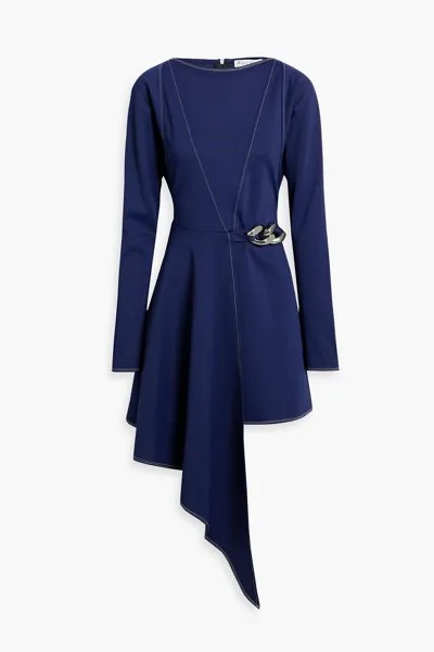 Асимметричное мини-платье из эластичного кади, украшенное цепочкой JW ANDERSON, нави