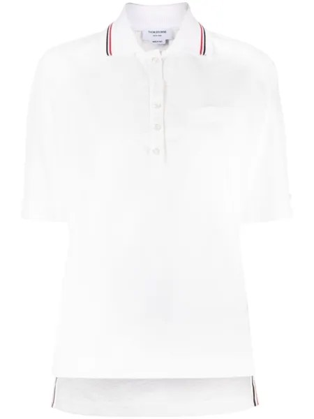 Thom Browne рубашка поло с полосками RWB, белый