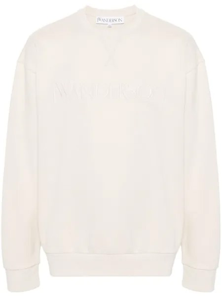 JW Anderson толстовка с вышитым логотипом, нейтральный цвет