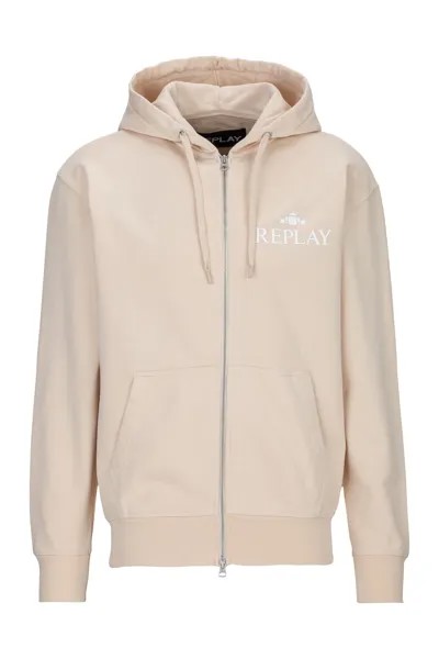 Куртка Replay Kapuzensweatshirt Piece Dyed Cotton Fleece, бежевый