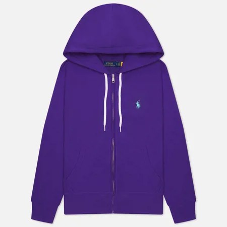 Женская толстовка Polo Ralph Lauren Featherweight Fleece Zip Hoodie, цвет фиолетовый, размер L