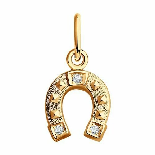 Подвеска GOLD CENTER, красное золото, 585 проба, фианит