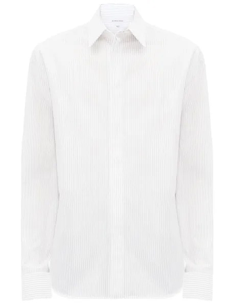 Рубашка Bottega Veneta Pinstriped cotton, белый