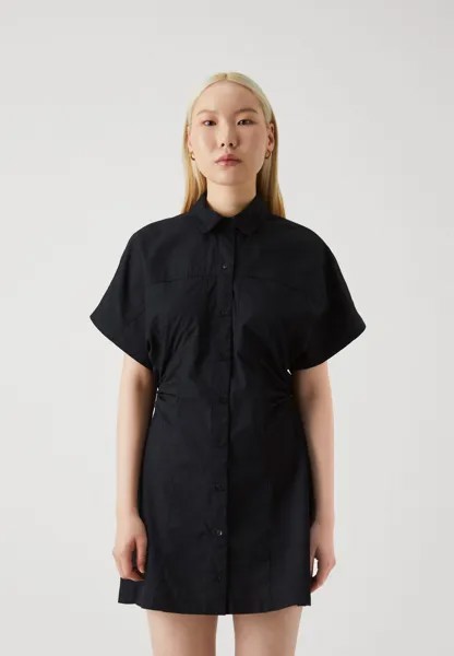 Платье-рубашка Shirt Dress Abercrombie & Fitch, черная красавица