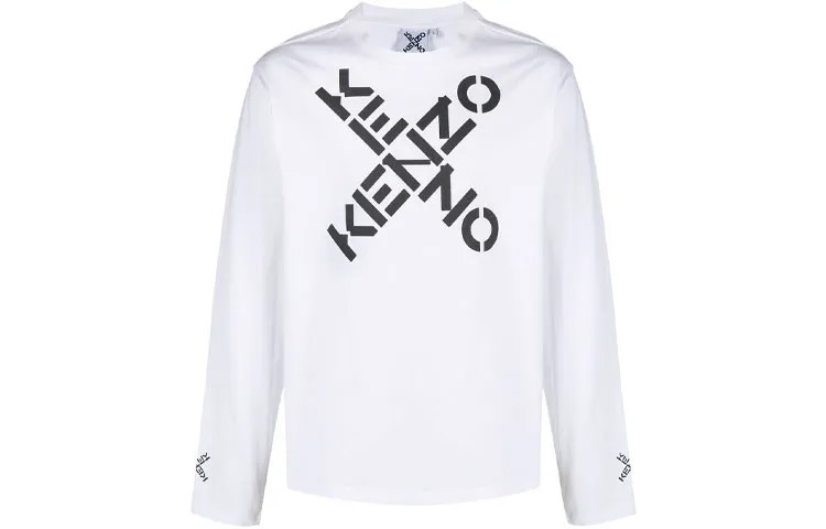 Футболка с логотипом Letter, мужская, белая Kenzo, белый