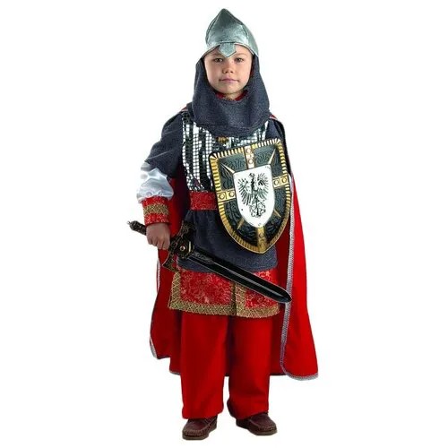 Костюм Батик, размер 146, красный/серый