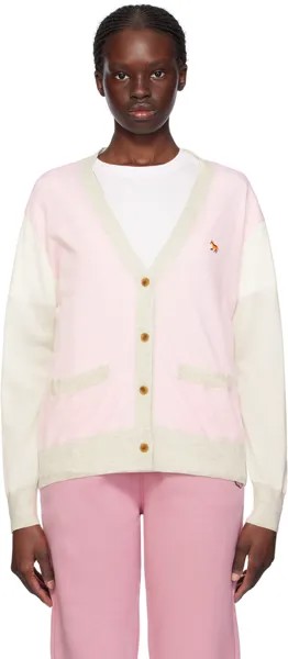 Разноцветный кардиган Baby Fox Maison Kitsune, цвет Pale pink