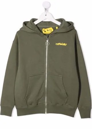 Off-White Kids худи на молнии с логотипом