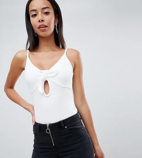 Боди с завязкой спереди ASOS DESIGN Tall-Белый