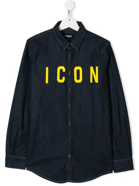 Dsquared2 Kids джинсовая рубашка с принтом Icon