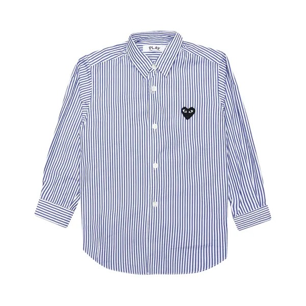 Рубашка в полоску с длинными рукавами Comme des Garçons PLAY, цвет: белый/синий