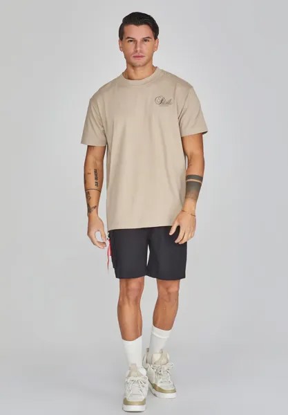 Футболка с принтом Graphic SIKSILK, бежевая