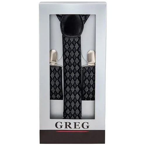Подтяжки GREG, подарочная упаковка, для мужчин, черный