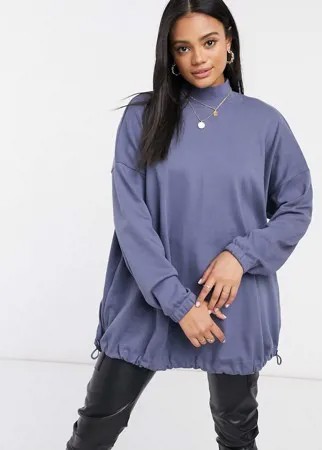 Сине-серый структурированный свитшот-кокон в стиле super oversized ASOS DESIGN
