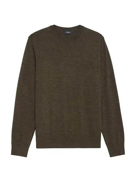 Шерстяной свитер с круглым вырезом Theory, цвет uniform melange