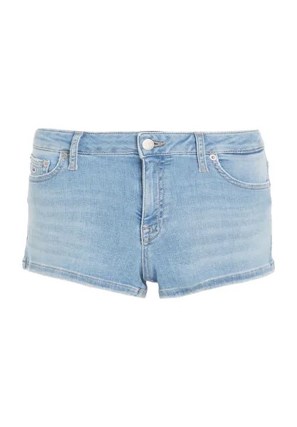 Шорты джинсовые, пятикарманные, с заклепками на карманах, женские TOMMY Jeans, цвет Denim Light