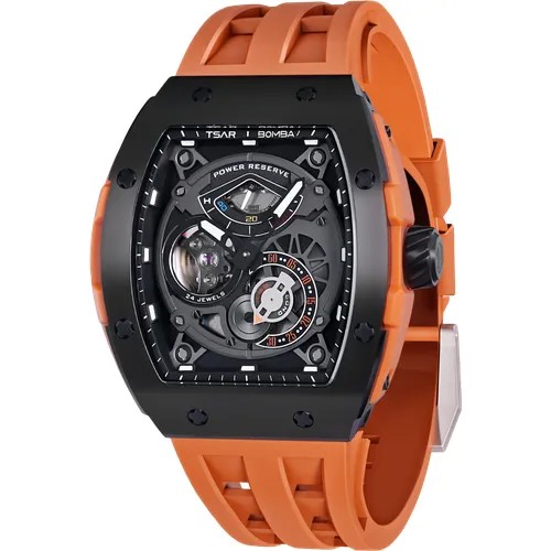Наручные часы TSAR BOMBA Наручные часы TSAR BOMBA Automatic Power Reserve, коралловый, оранжевый