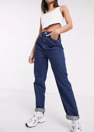 Темные джинсы в винтажном стиле с завышенной талией ASOS DESIGN-Голубой